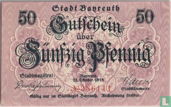 Stadt Bayreuth 50 pfennig 1918 - Image 1