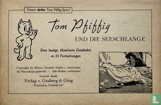 Tom Pfiffig und die Seeschlange [ongekleurde cover] - Image 1