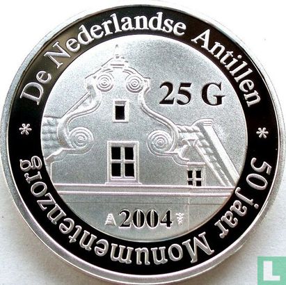 Niederländische Antillen 25 Gulden 2004 (PROOF) "50 years Conservation of monuments and historic buildings" - Bild 1