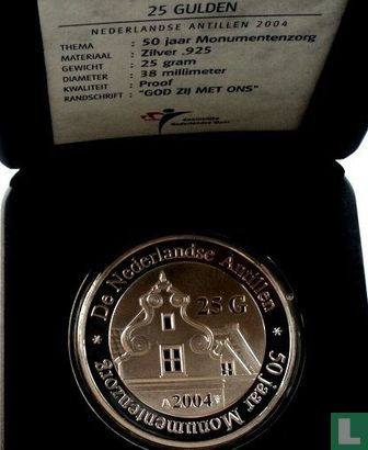 Netherlands Antilles 25 gulden 2004 (PROOF) "50 years Conservation of monuments and historic buildings" - Image 3