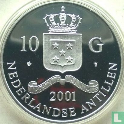 Netherlands Antilles 10 gulden 2001 (PROOF) "Clovis I tremissis" - Image 1