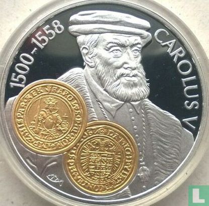 Netherlands Antilles 10 gulden 2001 (PROOF) "Carolus V guilder" - Image 2