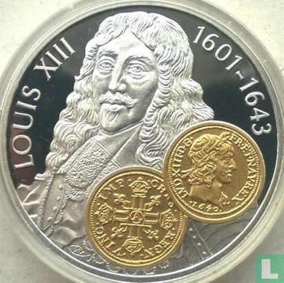 Netherlands Antilles 10 gulden 2001 (PROOF) "Louis XIII Louis d'or" - Image 2