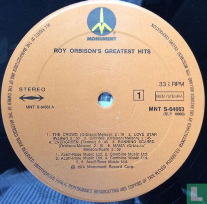 Roy Orbison’s Greatest Hits - Afbeelding 3