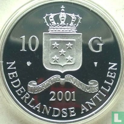 Netherlands Antilles 10 gulden 2001 (PROOF) "Wilhelmina 10 guilder" - Image 1