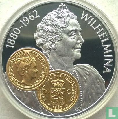 Netherlands Antilles 10 gulden 2001 (PROOF) "Wilhelmina 10 guilder" - Image 2