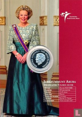 Aruba 5 florin 2005 (PROOF - folder) "25 years Reign of Queen Beatrix" - Image 2