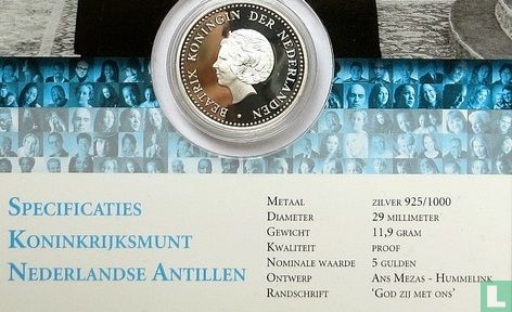 Niederländische Antillen 5 Gulden 2004 (PP) "50 years Charter for the Kingdom of the Netherlands" - Bild 3