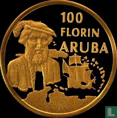 Aruba 100 florin 1999 (PROOF) "500th anniversary of the discovery of Aruba" - Afbeelding 2