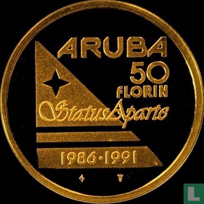 Aruba 50 florin 1991 (PROOF) "5th anniversary of Status Aparte" - Afbeelding 1