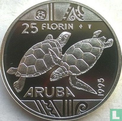 Aruba 25 florin 1995 (PROOF) "Sea turtles" - Image 1