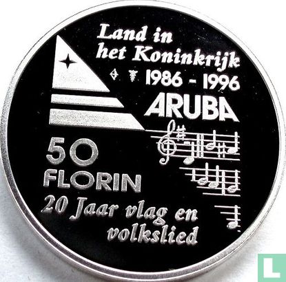 Aruba 50 florin 1996 (PROOF) "20th anniversary Flag and anthem and 10th anniversary Status Aparte" - Afbeelding 1