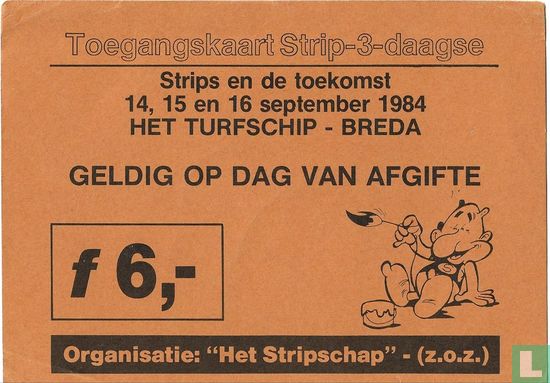Toegangskaart Strip-3-daagse 1984 - Afbeelding 1