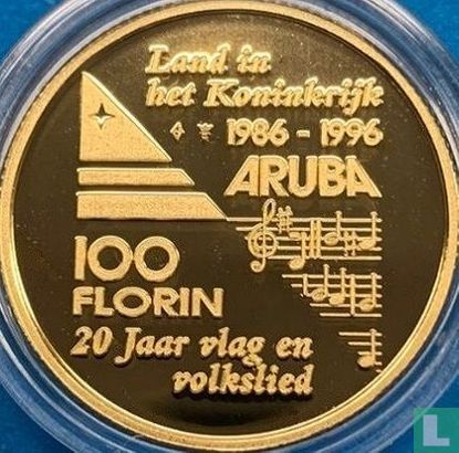 Aruba 100 florin 1996 (PROOF) "20th anniversary Flag and anthem and 10th anniversary Status Aparte" - Afbeelding 1