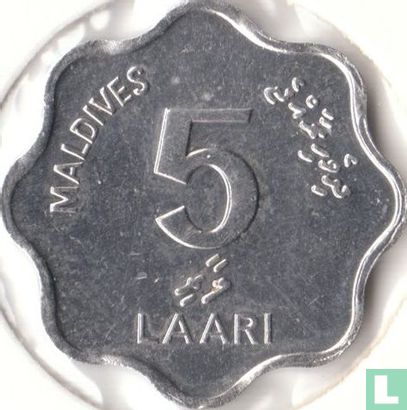 Malediven 5 Laari 1990 (AH1411) - Bild 2
