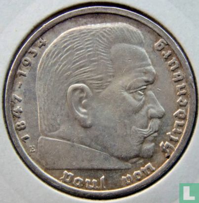 Duitse Rijk 5 reichsmark 1939 (E) - Afbeelding 2