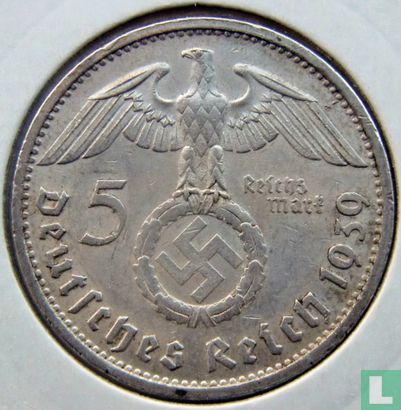 Duitse Rijk 5 reichsmark 1939 (D) - Afbeelding 1