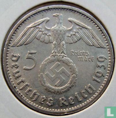 Duitse Rijk 5 reichsmark 1939 (G) - Afbeelding 1