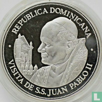 République dominicaine 25 pesos 1979 (BE) "Visit of Pope John Paul II" - Image 1