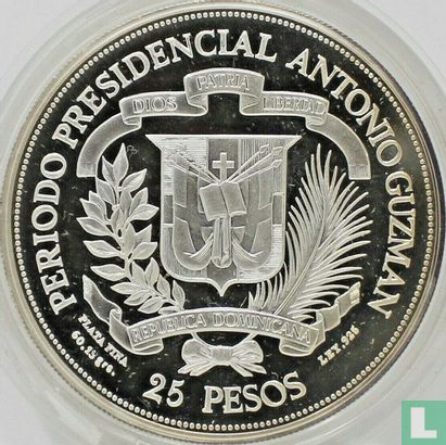 République dominicaine 25 pesos 1979 (BE) "Visit of Pope John Paul II" - Image 2