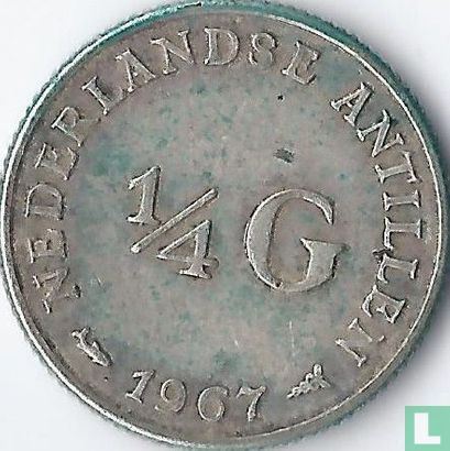 Netherlands Antilles ¼ gulden 1967 (fish without star) - Image 1
