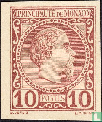 Monaco 1886 Charles III 10c postwaardestuk (uitgeknipt) 