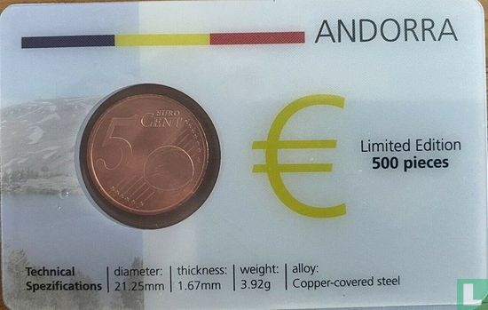Andorre 5 cent 2014 (coincard) - Image 2