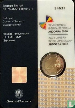 Andorra 2 euro 2020 (coincard - Govern d'Andorra) "27th Ibero-American summit in Andorra" - Image 2