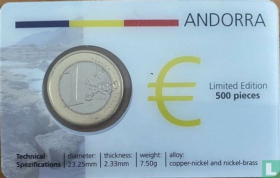 Andorre 1 euro 2014 (coincard) - Image 2