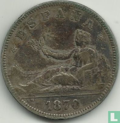 Spanje 2 peseta 1870 (1873) - Afbeelding 1