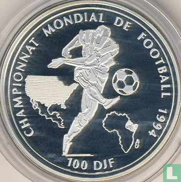 Djibouti 100 francs 1994 (BE) "Football World Cup in USA" - Image 2