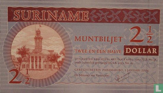 Suriname 2 1/2 Dollar 2004 - Image 2