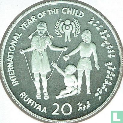 Maldiven 20 rufiyaa 1979 (AH1399 - PROOF) "International Year of the Child" - Afbeelding 2
