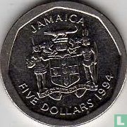 Jamaika 5 Dollar 1994 - Bild 1