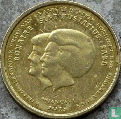 BES eilanden 1 dollar 2013 "Abdication of Queen Beatrix and accession of Willem-Alexander to the throne" - Afbeelding 2