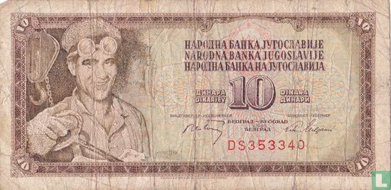 Joegoslavië 10 dinara 1968 (P82a)