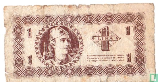 Yougoslavie 1 lire 1945 - Image 2