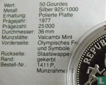 Haïti 50 gourdes 1977 (PROOF) "1980 Summer Olympics in Moscow" - Afbeelding 3