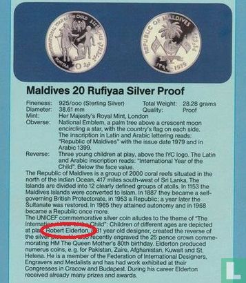Maldives 20 rufiyaa 1979 (AH1399 - PROOF) "International Year of the Child" - Image 3