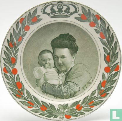 Wandbord Geboorte Prinses Juliana 1909 - Image 1