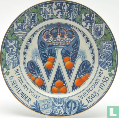 Wilhelmina 1898-1938 regeringsjubileum bord - Image 1