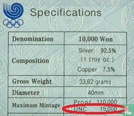 South Korea 10000 won 1988 "Summer Olympics in Seoul - Equestrian jumping" - Image 3