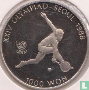 South Korea 1000 won 1987 "1988 Summer Olympics in Seoul - Tennis" - Image 2