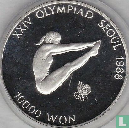 South Korea 10000 won 1987 (PROOF) "1988 Summer Olympics in Seoul - Diving" - Image 2