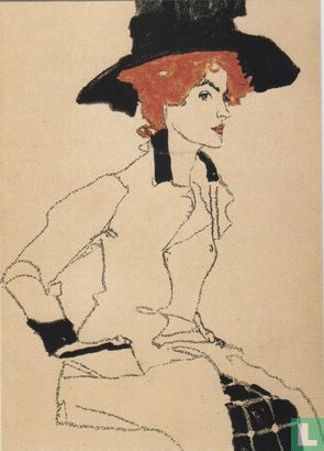 Portrait of woman with wide hat, 1910 - Image 1