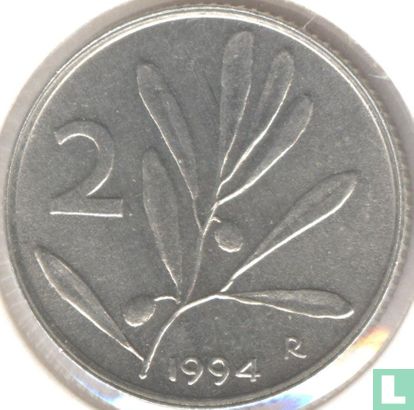 Italië 2 lire 1994 - Afbeelding 1