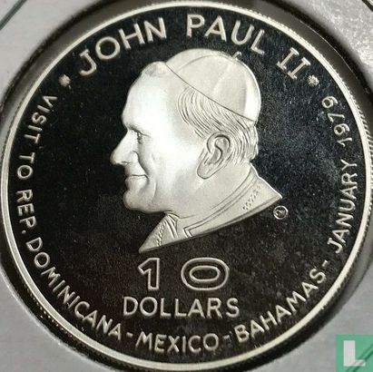 Dominica 10 dollars 1979 (PROOF) "Papal visit" - Image 1