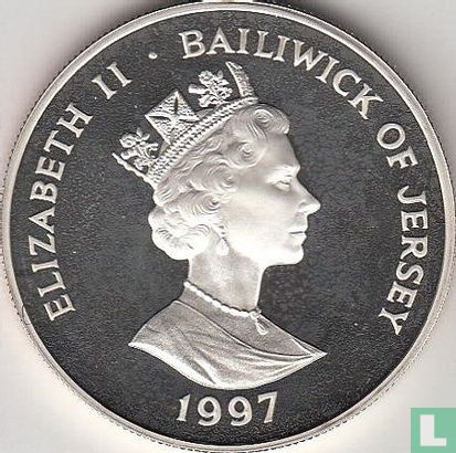 Jersey 5 Pound 1997 (PP) "50th Wedding anniversary of Queen Elizabeth II and Prince Philip" - Bild 1