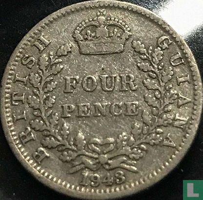 Brits Guiana 4 pence 1943 - Afbeelding 1