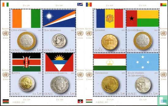 Drapeaux et monnaies des États membres